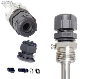 Dławik czarny PG9 do kieszeni termometru