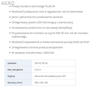 SALUS Przewodowa listwa sterująca (6 stref)24V