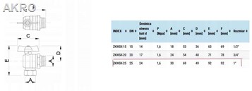 Zawór kulowy kątowy 1" z półśrubunkiem uniwersalny