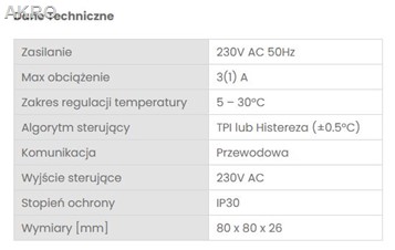 ENGO ESIMPLE230W regulator temperatury kc722