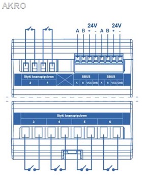 TECH SINUM PS-08m 230 Moduł przekaźnika na szynę