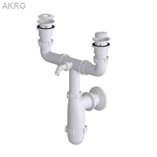 Syfon zlewozmywakowy 2 komorowy sitko metal 50mm