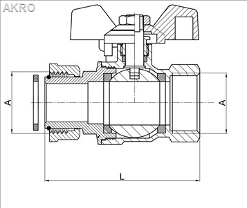 Zawór kulowy z półśrubunkiem GW 3/4 prosty