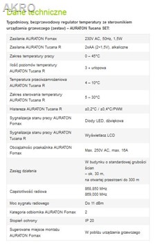 AURATON TUCANA SET Carbon regulator bezprzewodowy Czarny