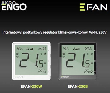 Regul.ENGO EFAN 230V czarny podtynk Wi-FI