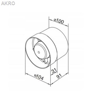 Wentylator łazienkowy INTRO D100K KR597 VENTIKA