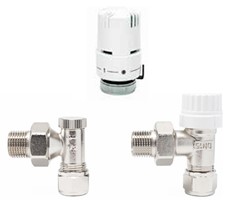 Zestaw zaworów termostatycznych PEX 16 kątowe