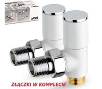 KOMPLET ZAWORÓW BIAŁY CHROM 1/2"