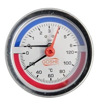 Termomanometr 6bar 80mm 120°C 1/2" TYŁ