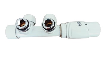 Zawory dolne kątowe 50mm termostatyczne DUOPLEX/COMBO białe
